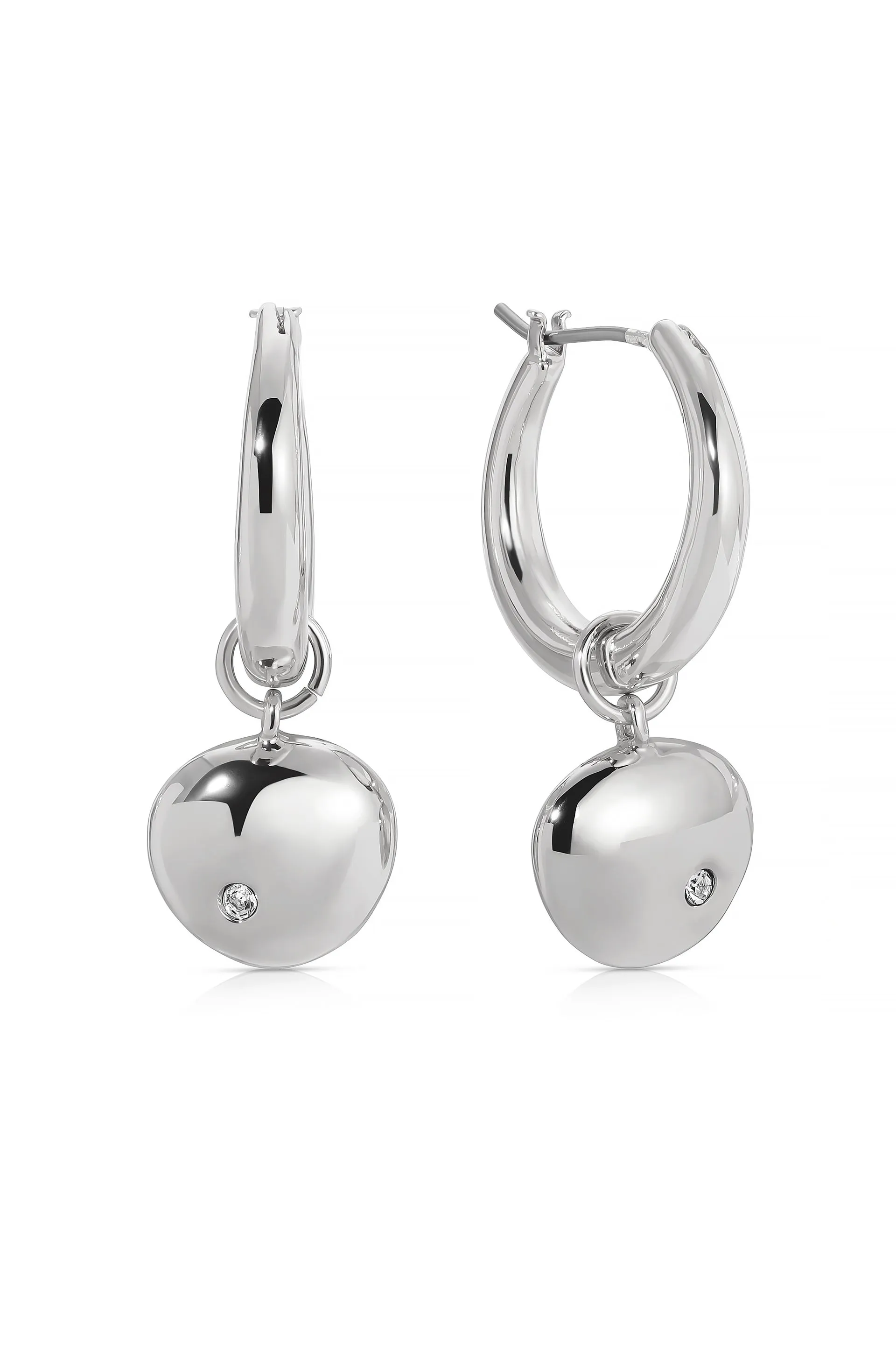 Polished Pebble Huggie Hoop Earrings