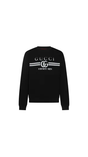 Printed Crewneck Sweatshirt - Black