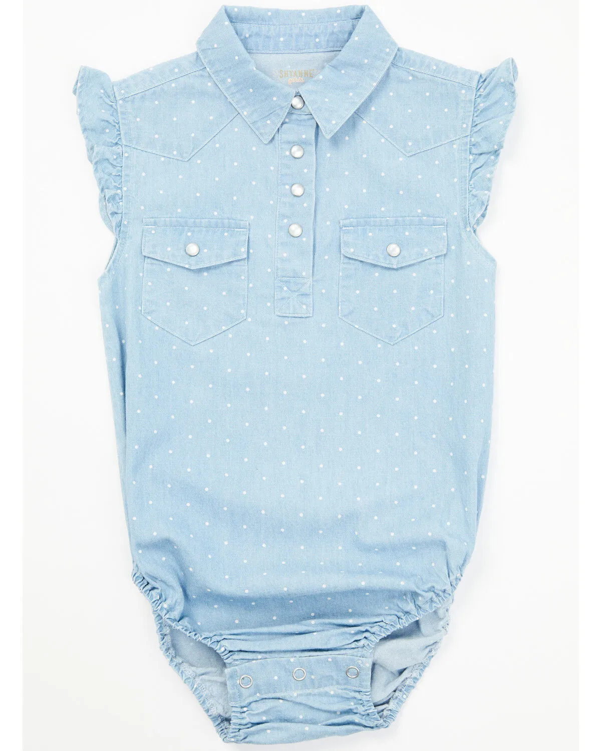 Product Name:  Shyanne Infant Girls' Chambray Flutter Western Onesie