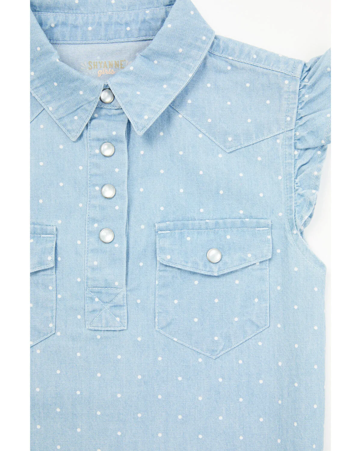 Product Name:  Shyanne Infant Girls' Chambray Flutter Western Onesie