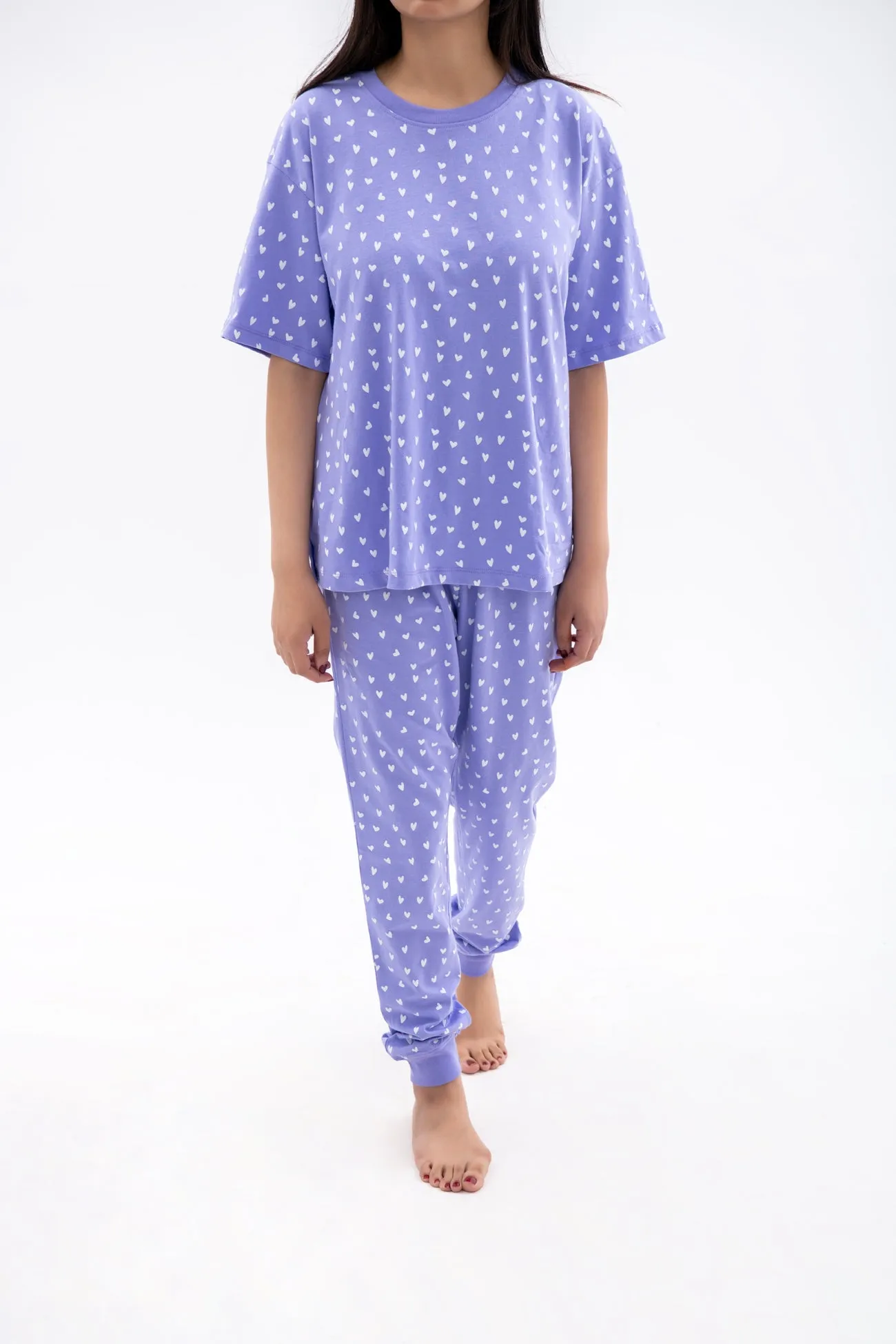 PURPLE HEART PJ'S SET