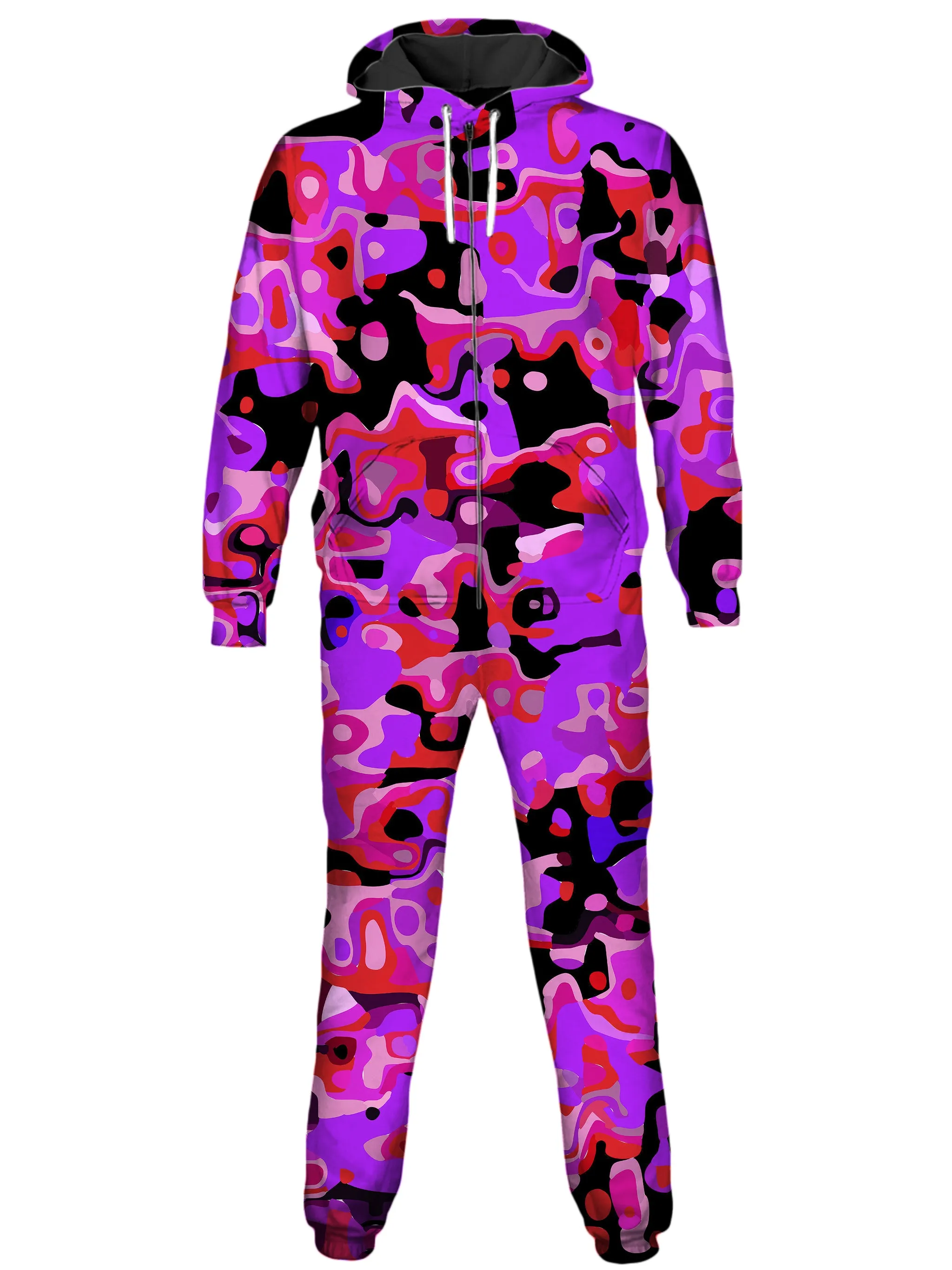 Purple Red and Black Rave Camo Melt Onesie