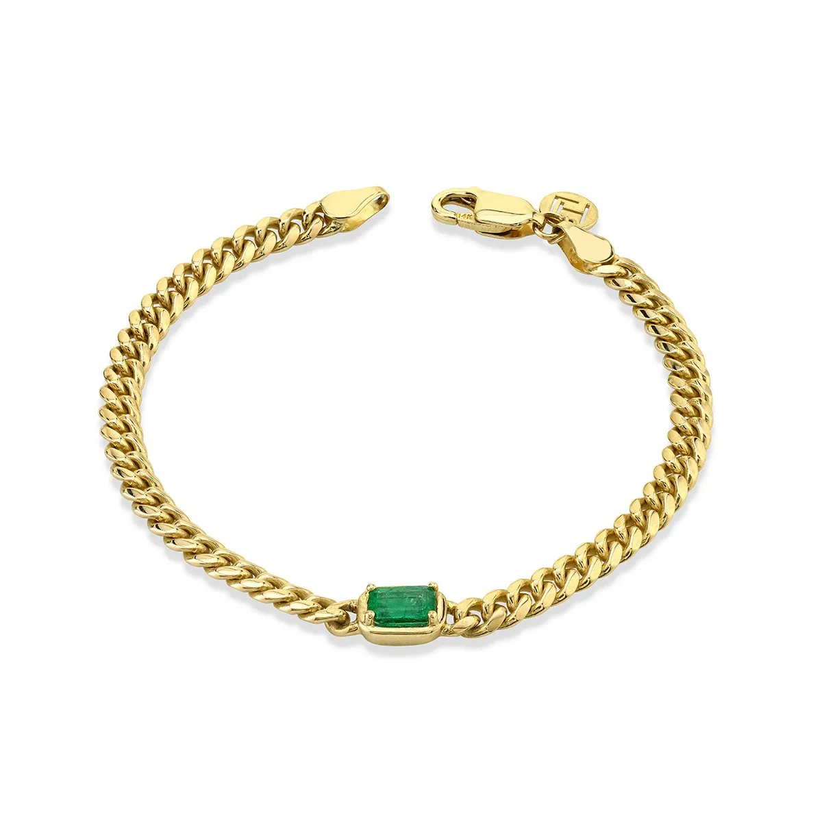 Queen Emerald Cut Emerald Cuban Bracelet | Ready to Ship