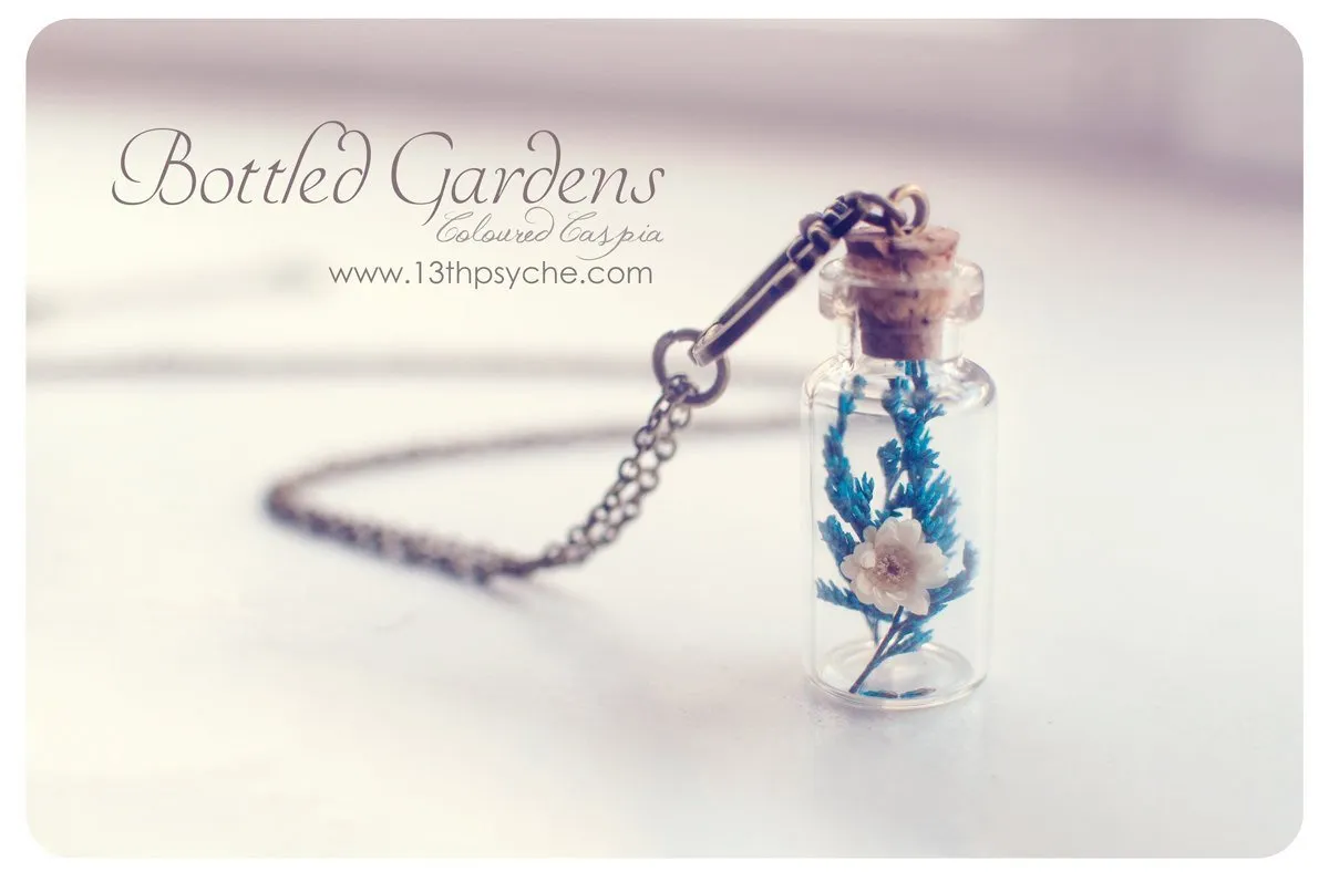 Real dried flowers bottle pendant necklace