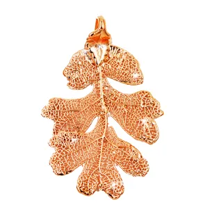 Real Leaf PENDANT Lacey OAK in Dipped Rose Gold Genuine Leaf