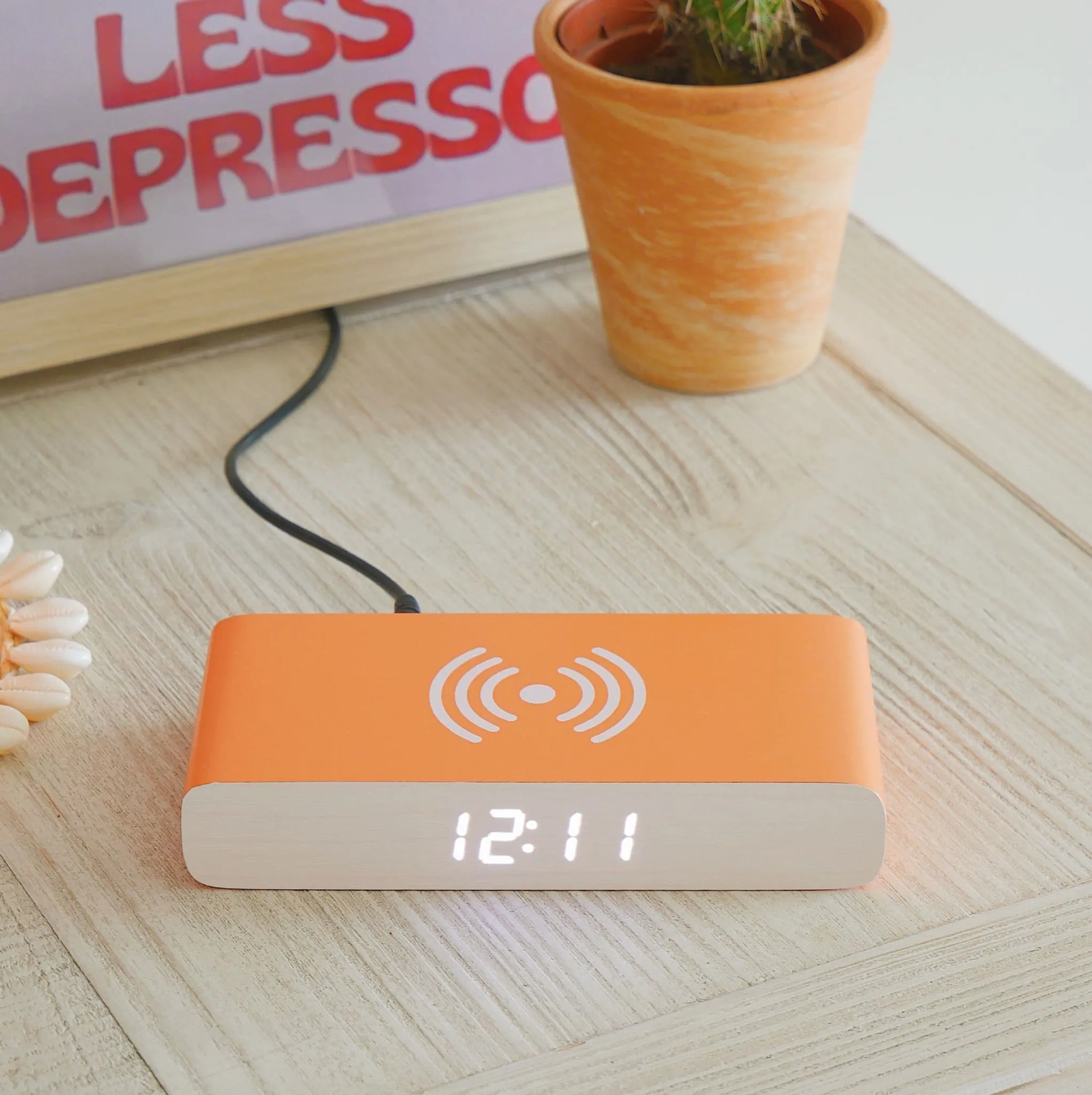 Rise Alarm Clock Charger In Orange