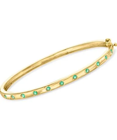 Ross Simons Emerald Bangle Bracelet in 18kt Gold Over Sterling