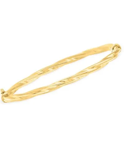 Ross Simons Italian 14kt Yellow Gold Oval Twisted Bangle Bracelet