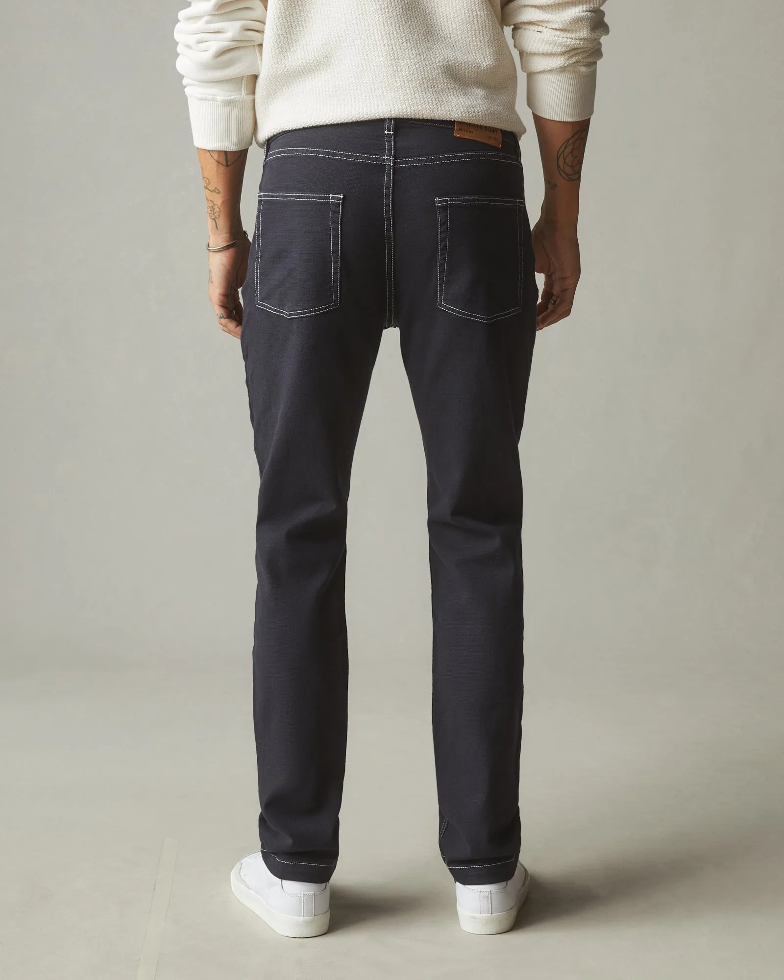 Roughneck Pant Straight Contrast Stitch - Dark Navy