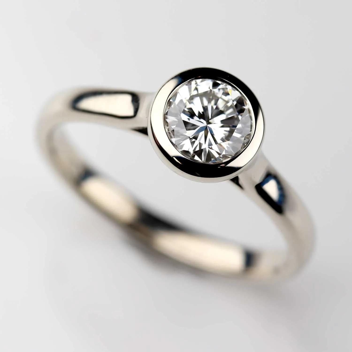 Round Open Bezel Solitaire Engagement Ring