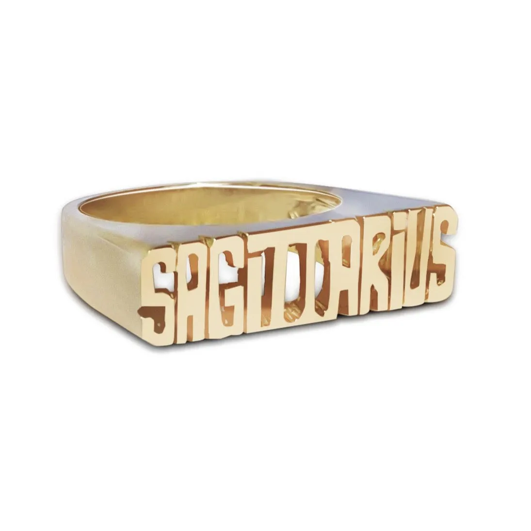 Sagittarius Ring - Block Font