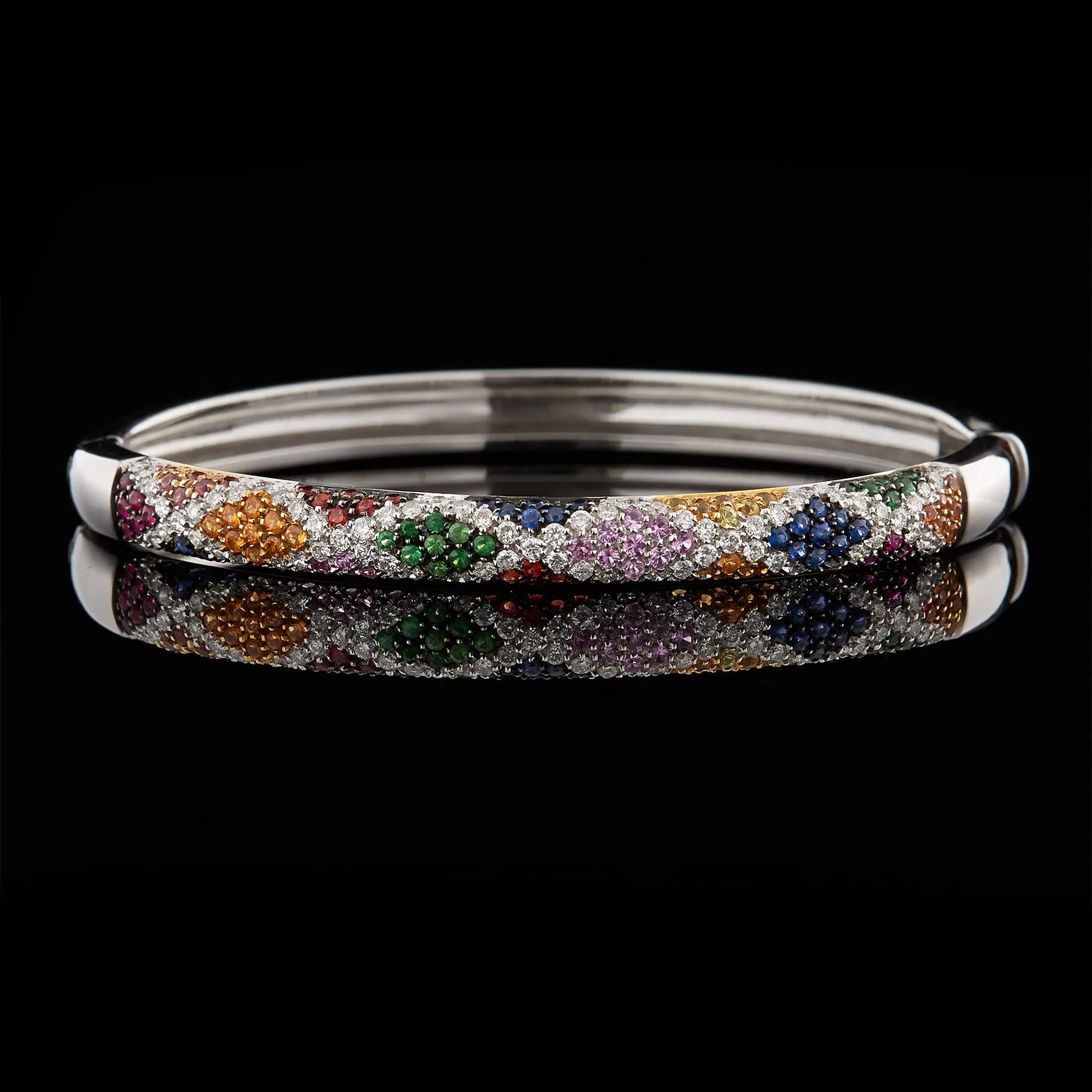 Salavetti Colored Gemstone & Diamond Harlequin Bangle