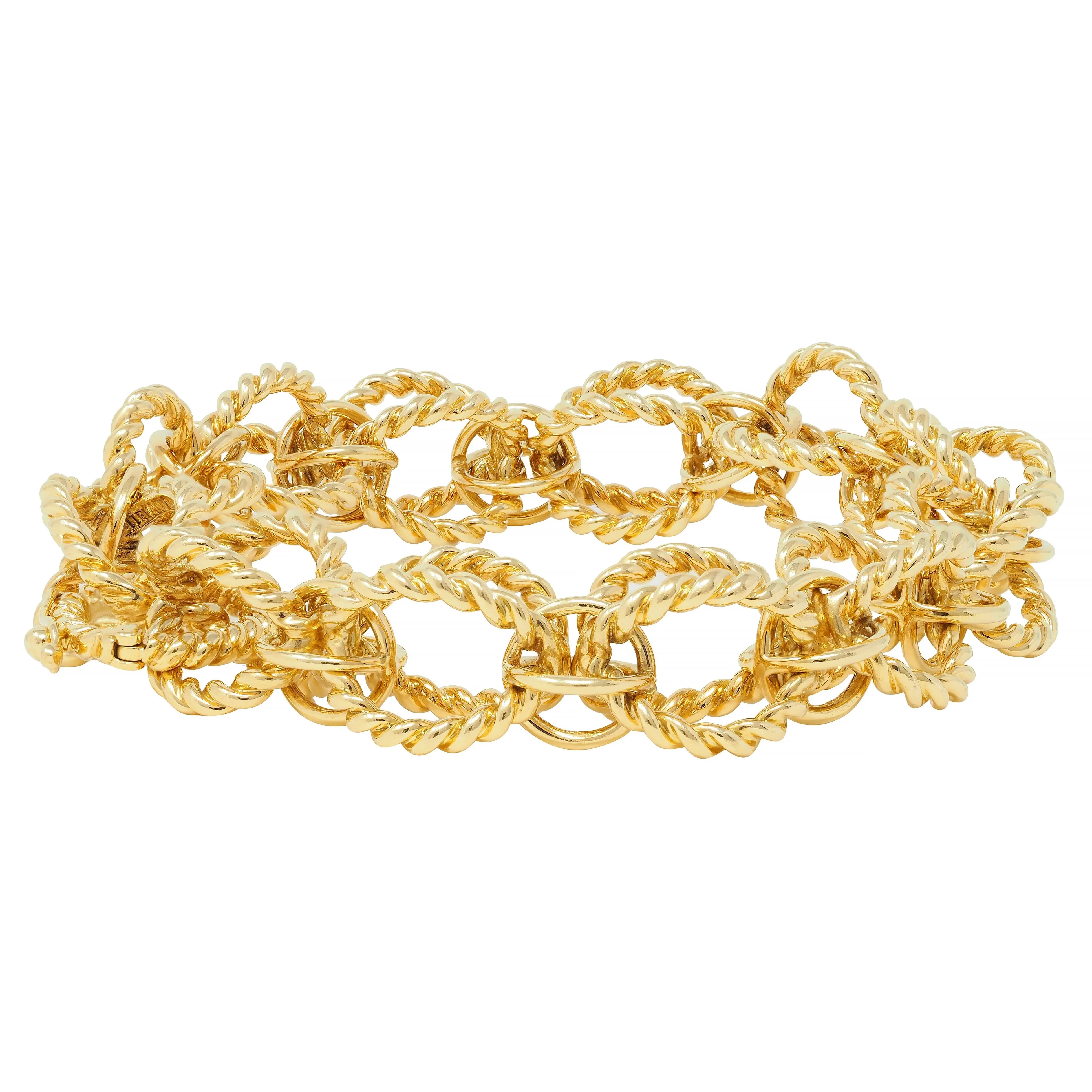 Schlumberger Tiffany & Co. 18 Karat Yellow Gold Circle Rope Bracelet