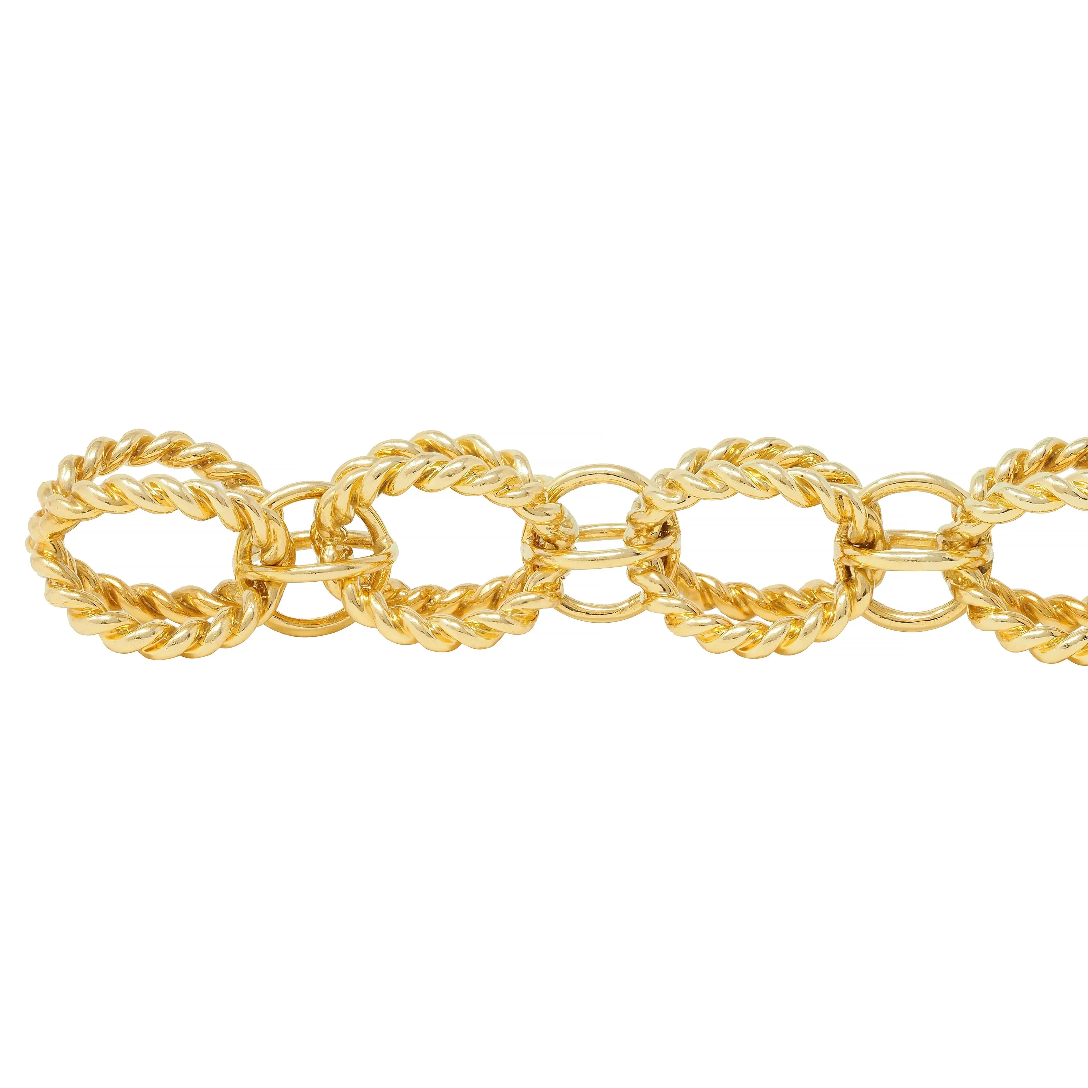 Schlumberger Tiffany & Co. 18 Karat Yellow Gold Circle Rope Bracelet