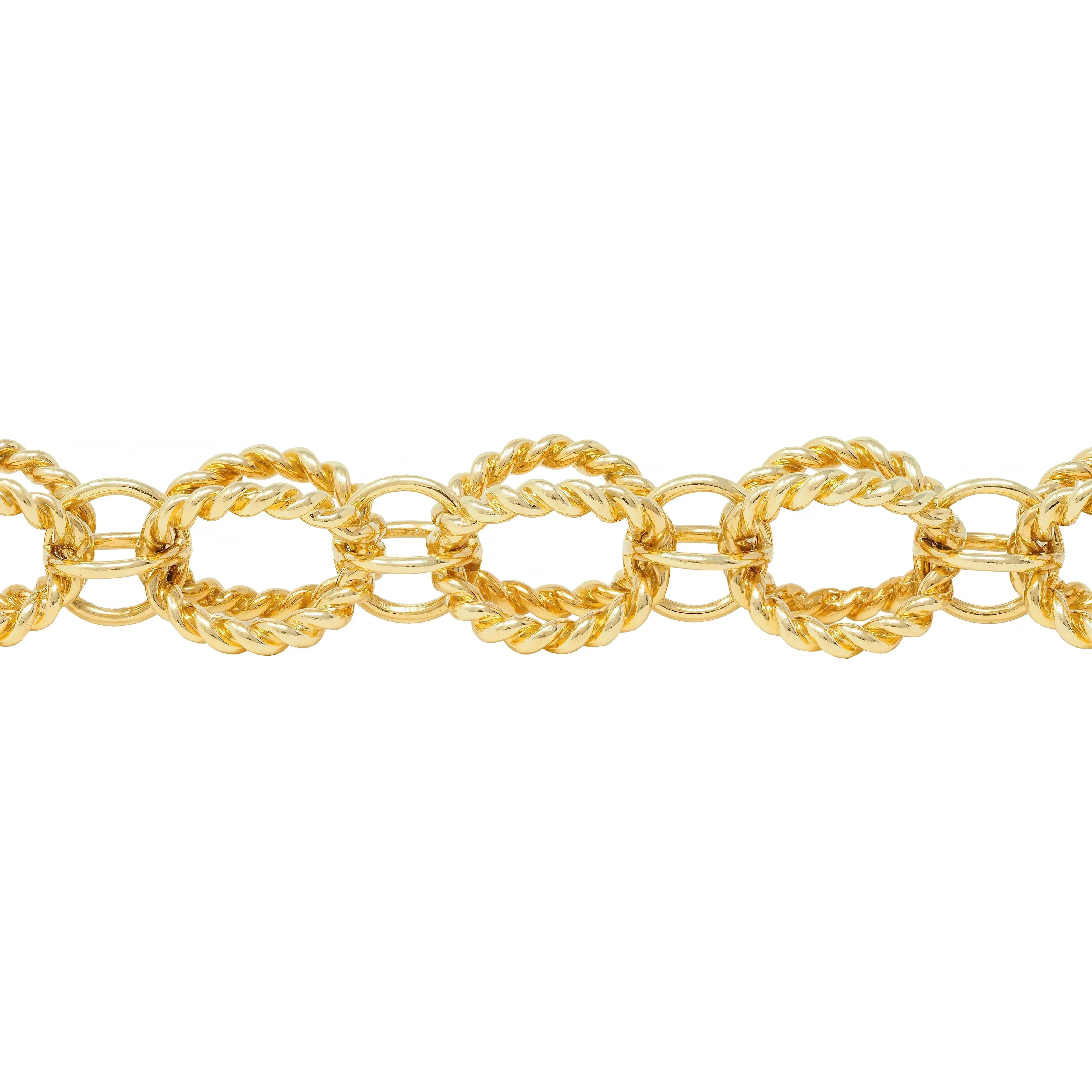 Schlumberger Tiffany & Co. 18 Karat Yellow Gold Circle Rope Bracelet