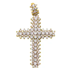 Sharp Cross Iced Out Bling Bling Pendant