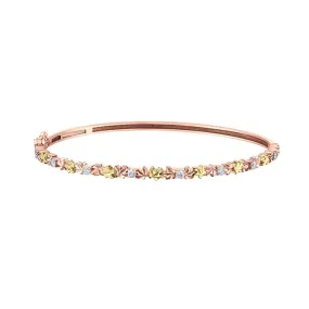 Shelly Purdy 14K (Rose, Yellow) Gold (0.30ct) Diamond Falling Leaves Bangle