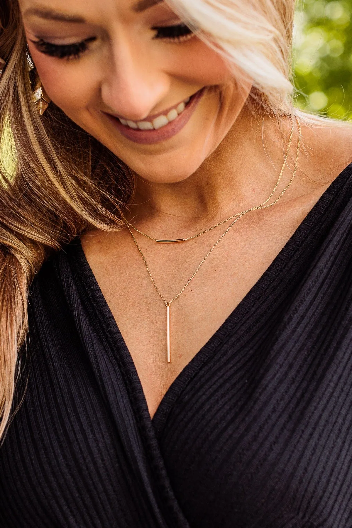 Shine Your Light 2-Tier Necklace- Gold