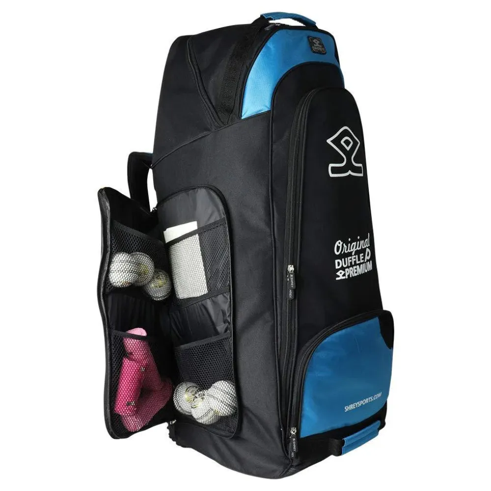 SHREY Pro Duffle Cricket Kit Bag (Black/Blue)