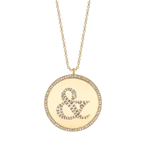 Small Disc Necklace with White Pavé Diamonds