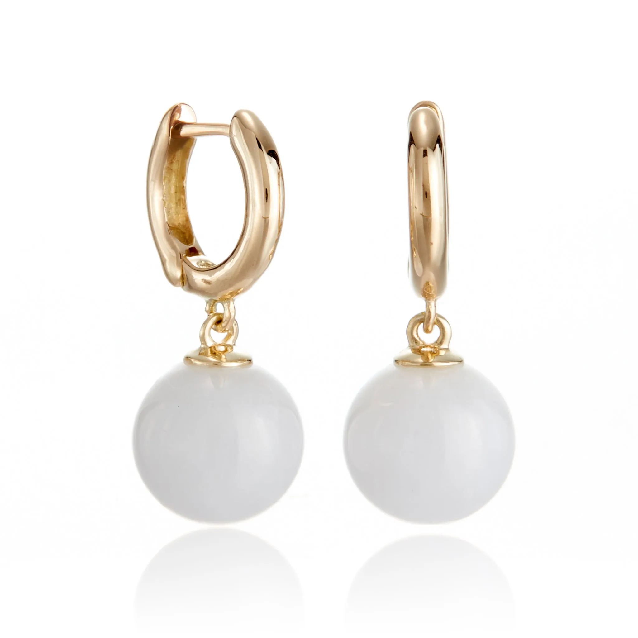 Soho Earrings in White Jade