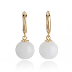 Soho Earrings in White Jade