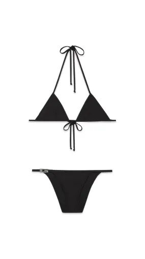 Sparkling Jersey Bikini Set - Black