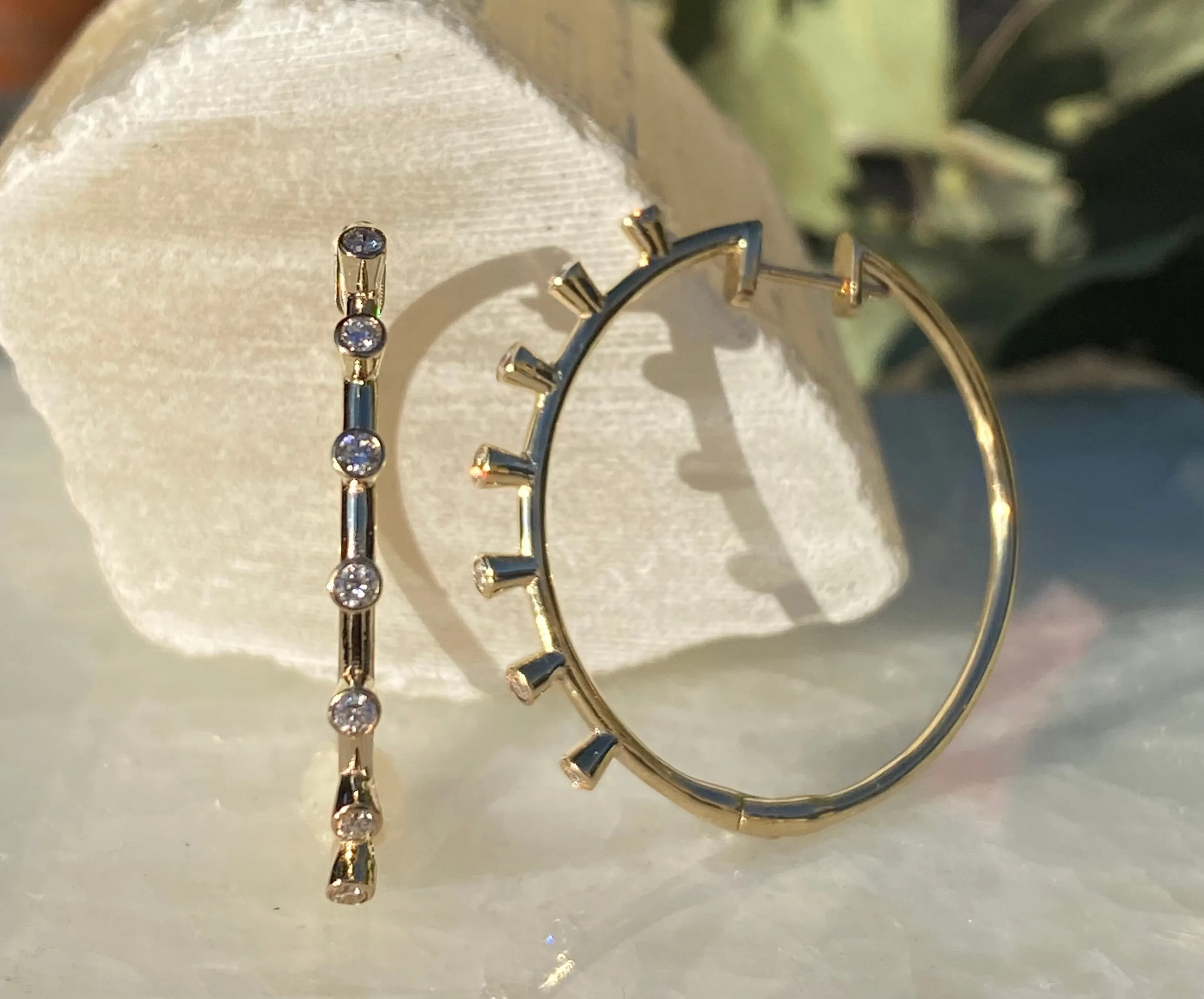 Spike Diamond Hoops