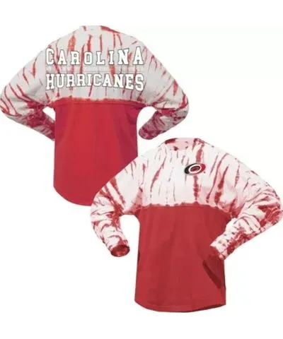 Spirit Jersey NHL Unisex Carolina Hurricanes Crystal Half Dye Long Sleeve T-Shirt