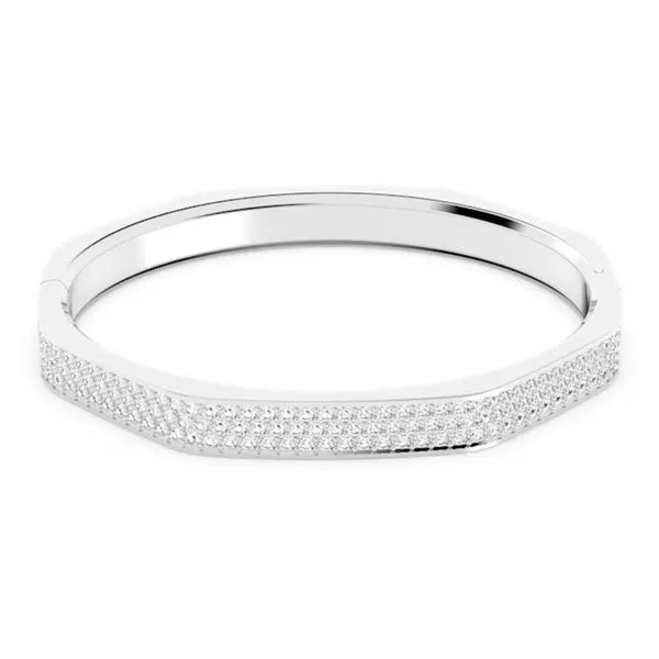 Swarovski Dextera bangle Octagon shape, White, Rhodium plated