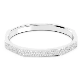 Swarovski Dextera bangle Octagon shape, White, Rhodium plated