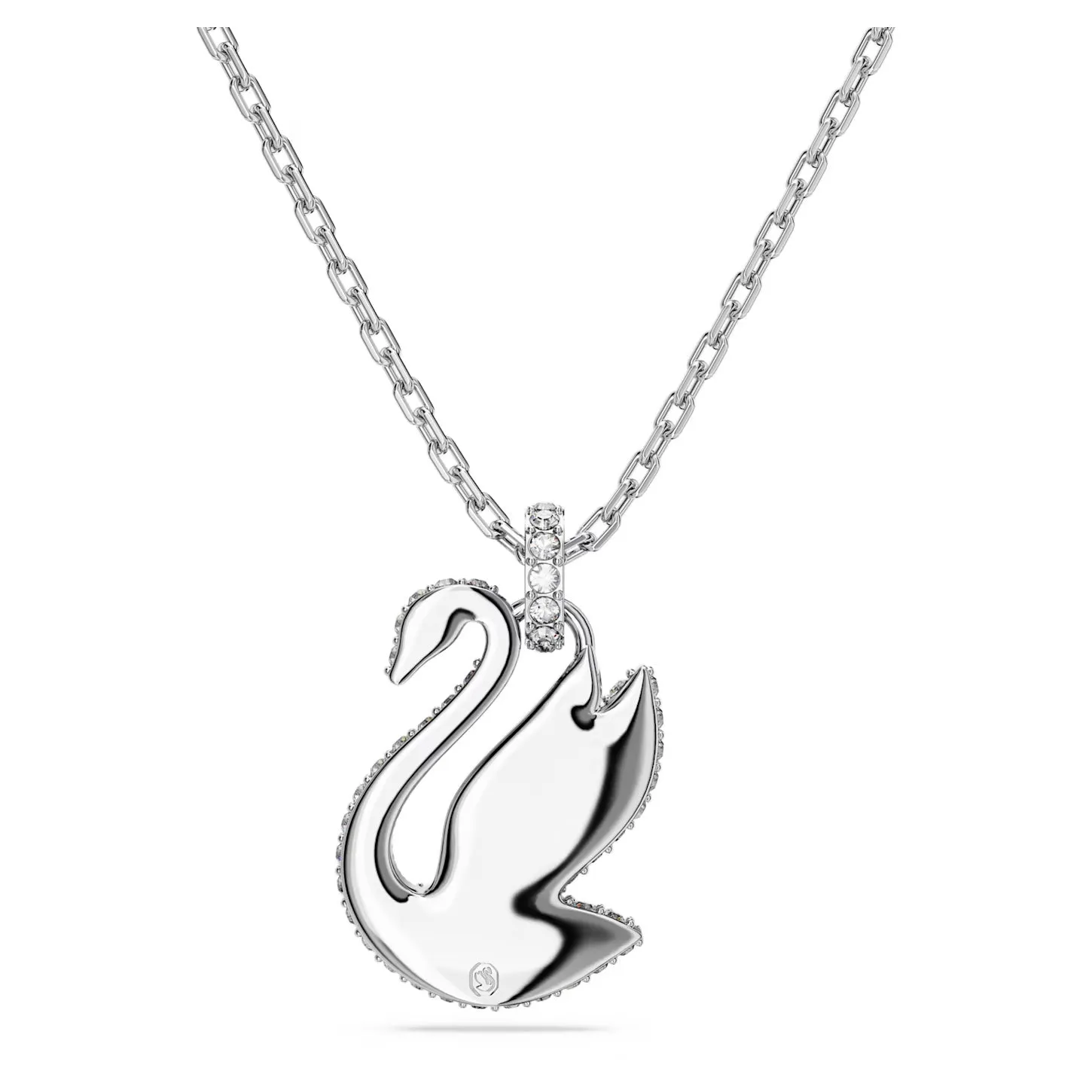 Swarovski Iconic Swan pendant Swan, Medium, White, Rhodium plated -5647872