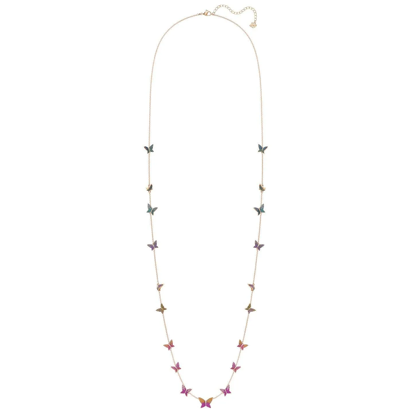 Swarovski Necklace w/ Butterflies LILIA STRANDAGE, Multi Color, Rose Gold - 5374335