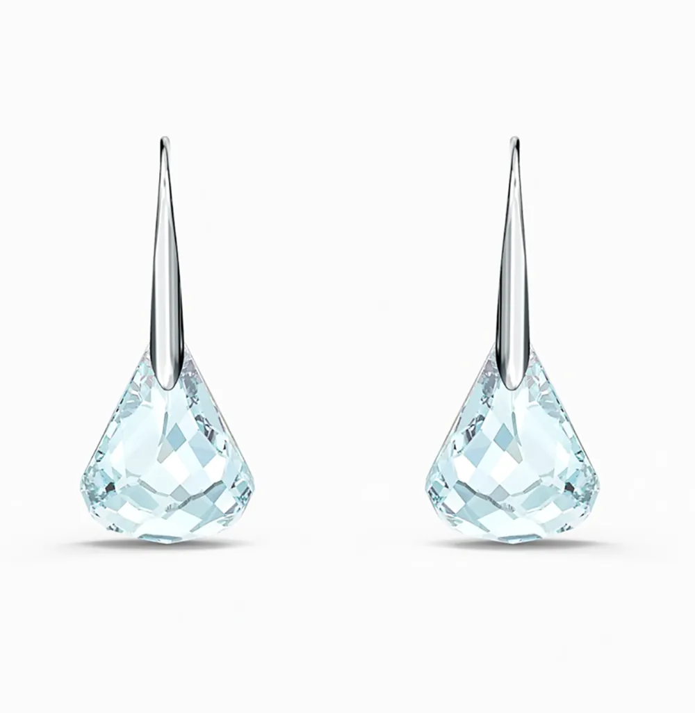 Swarovski SPIRIT PIERCED EARRINGS, Aqua, Rhodium - 5529138