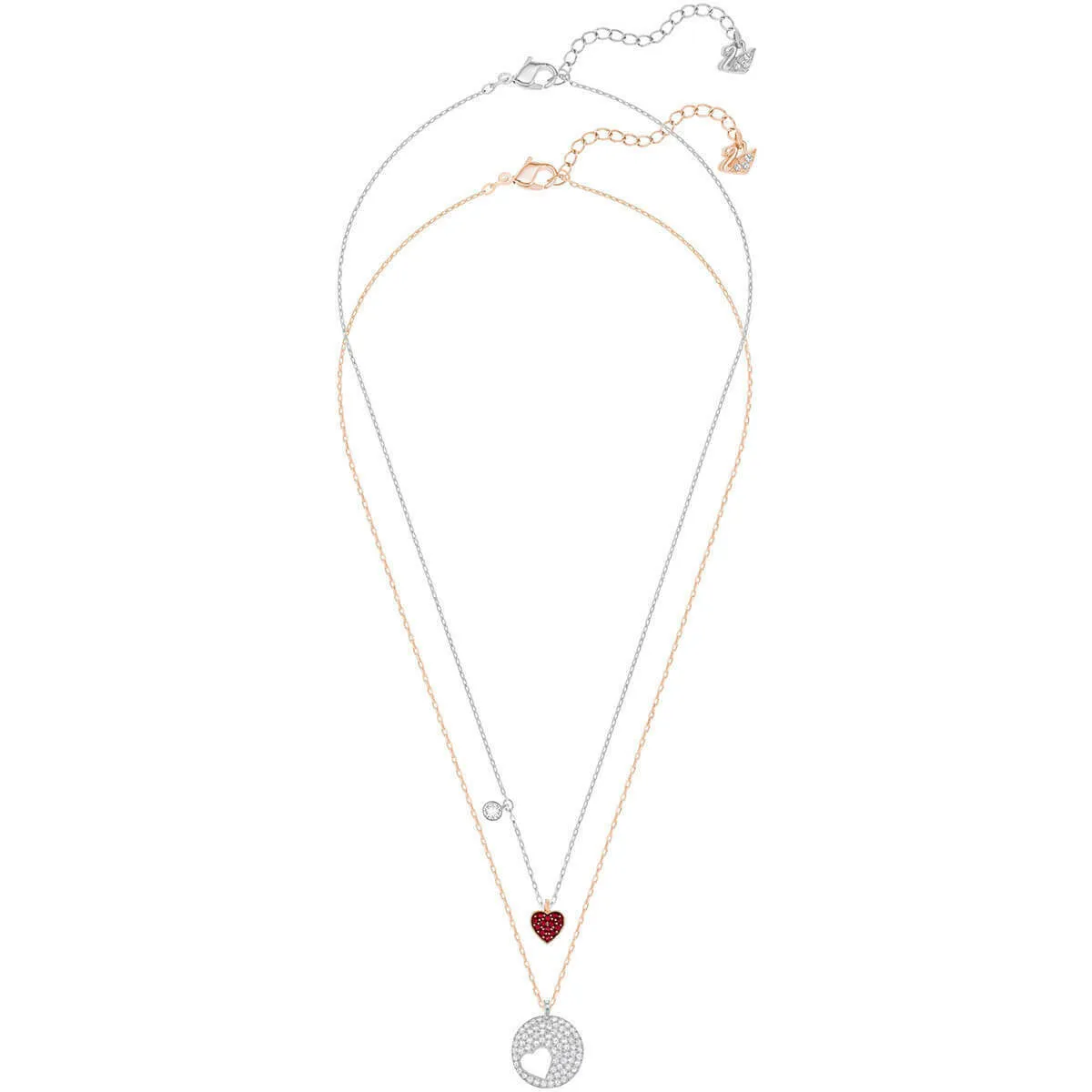 Swarovski WISHES HEART PENDANT SET, Red Siam - 5370071