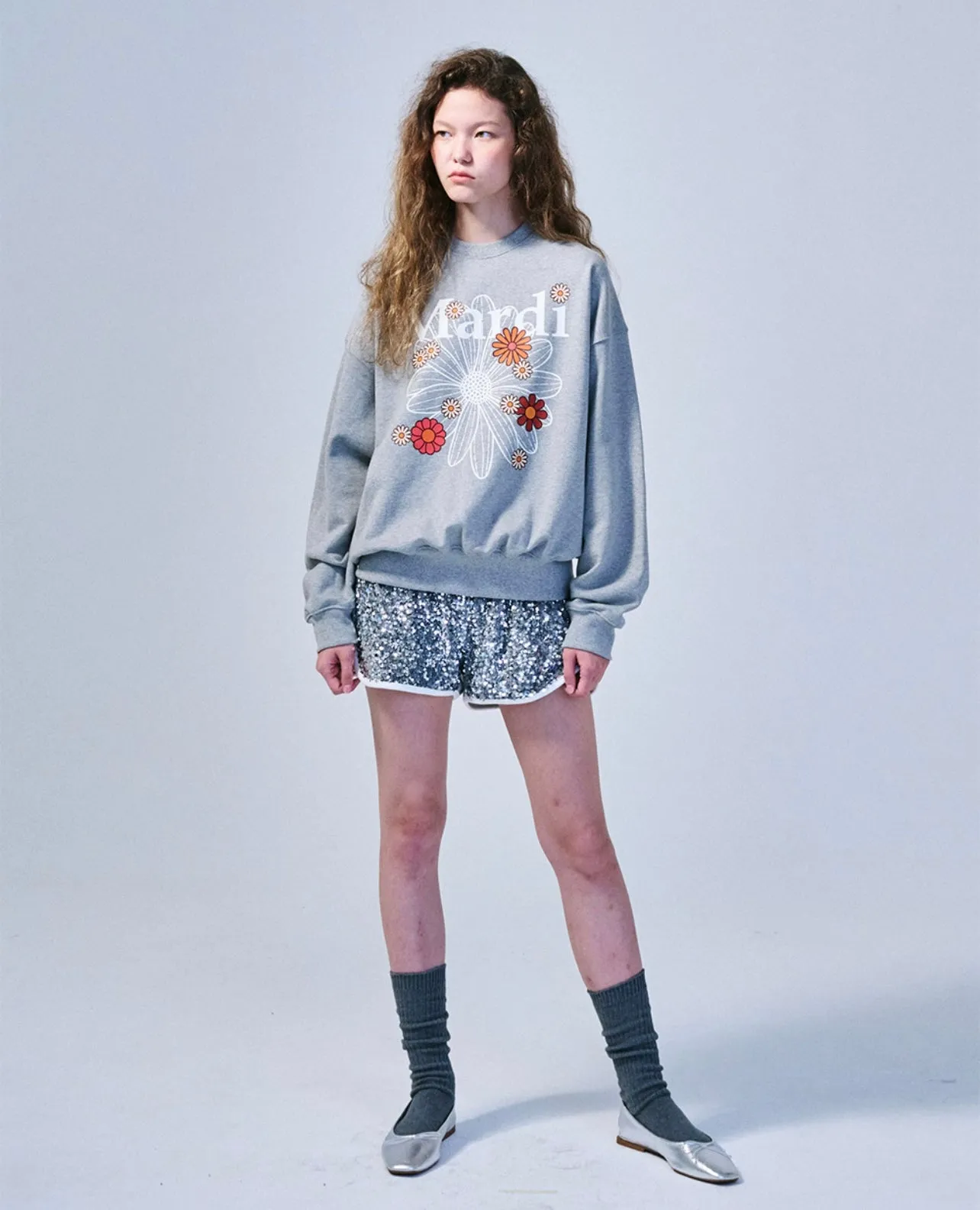 SWEATSHIRT BLOSSOM GREY IVORY