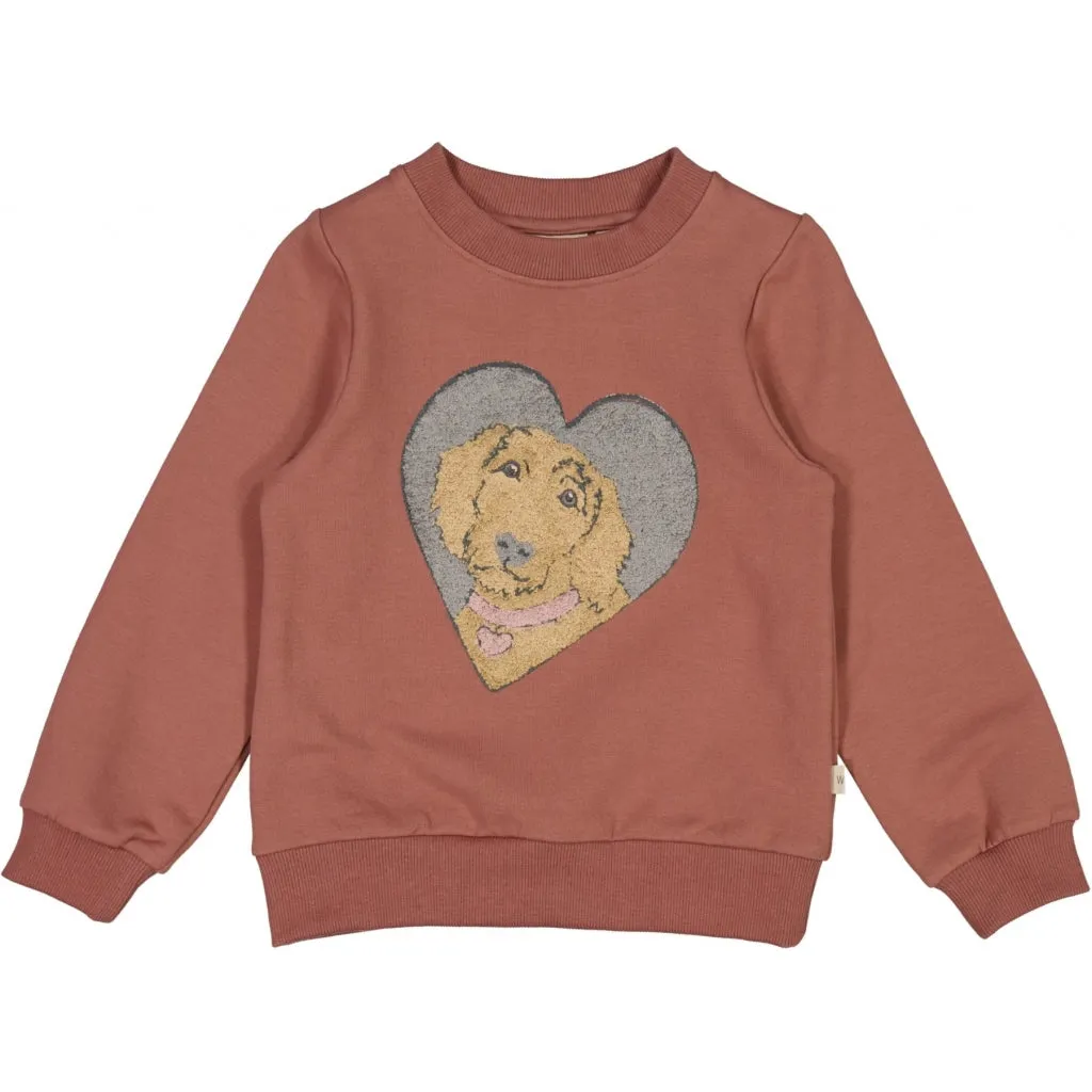 Sweatshirt Terry Dog - vintage rose