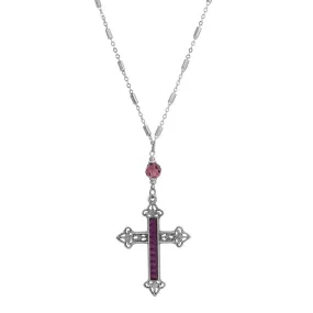 Symbols Of Faith Stick Stone Filigree Cross Pendant Necklace 28