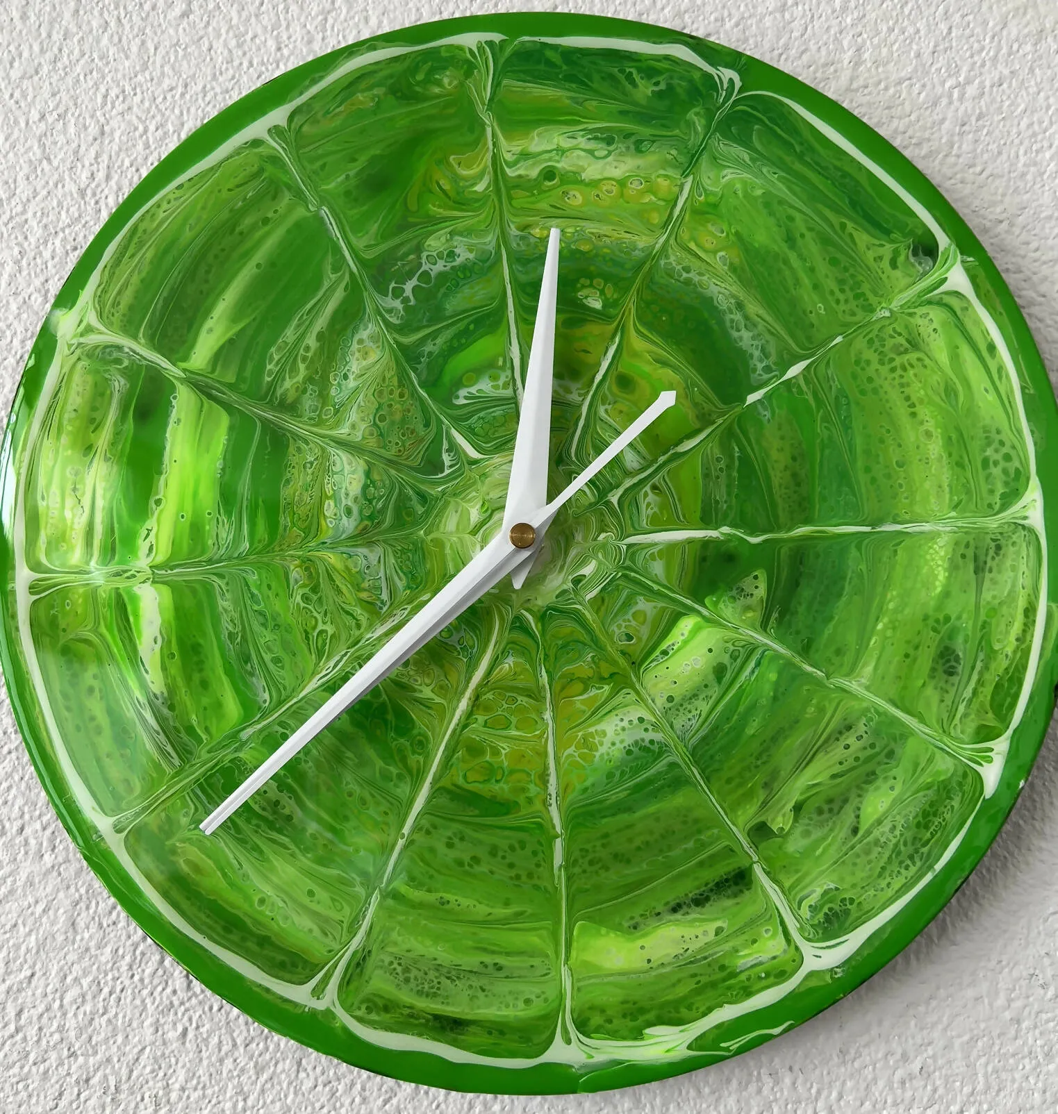 Tami’s Infinite Designs - Up-Cycled Record Wall Clock Lime Slice