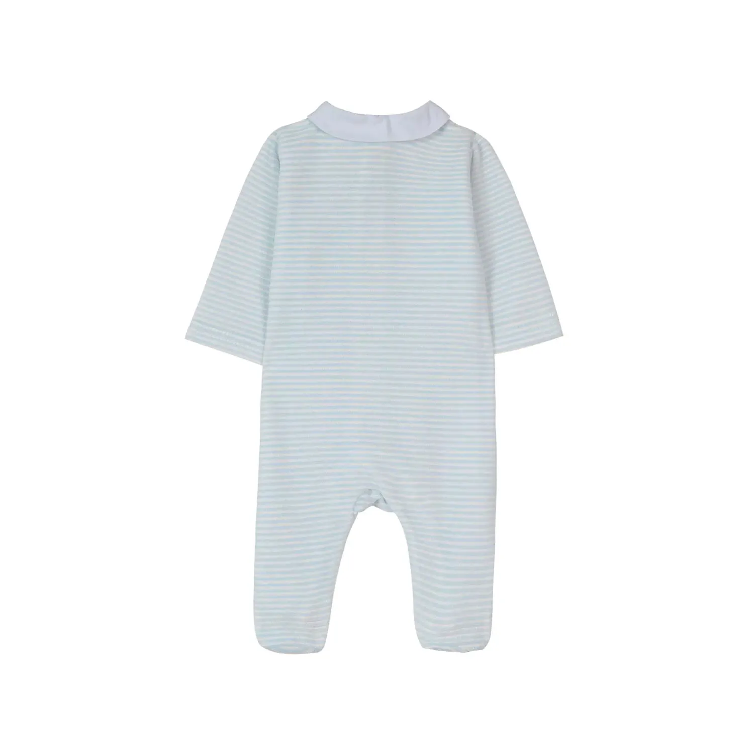 Tartine Et Chocolat Baby Blue Onesie With White Stripes