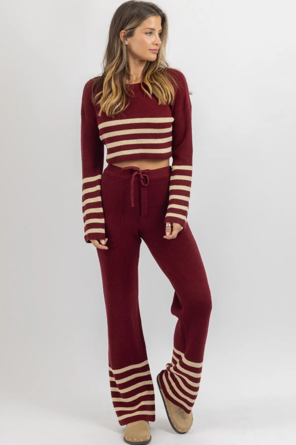 TEAGAN BURGUNDY PANT SET