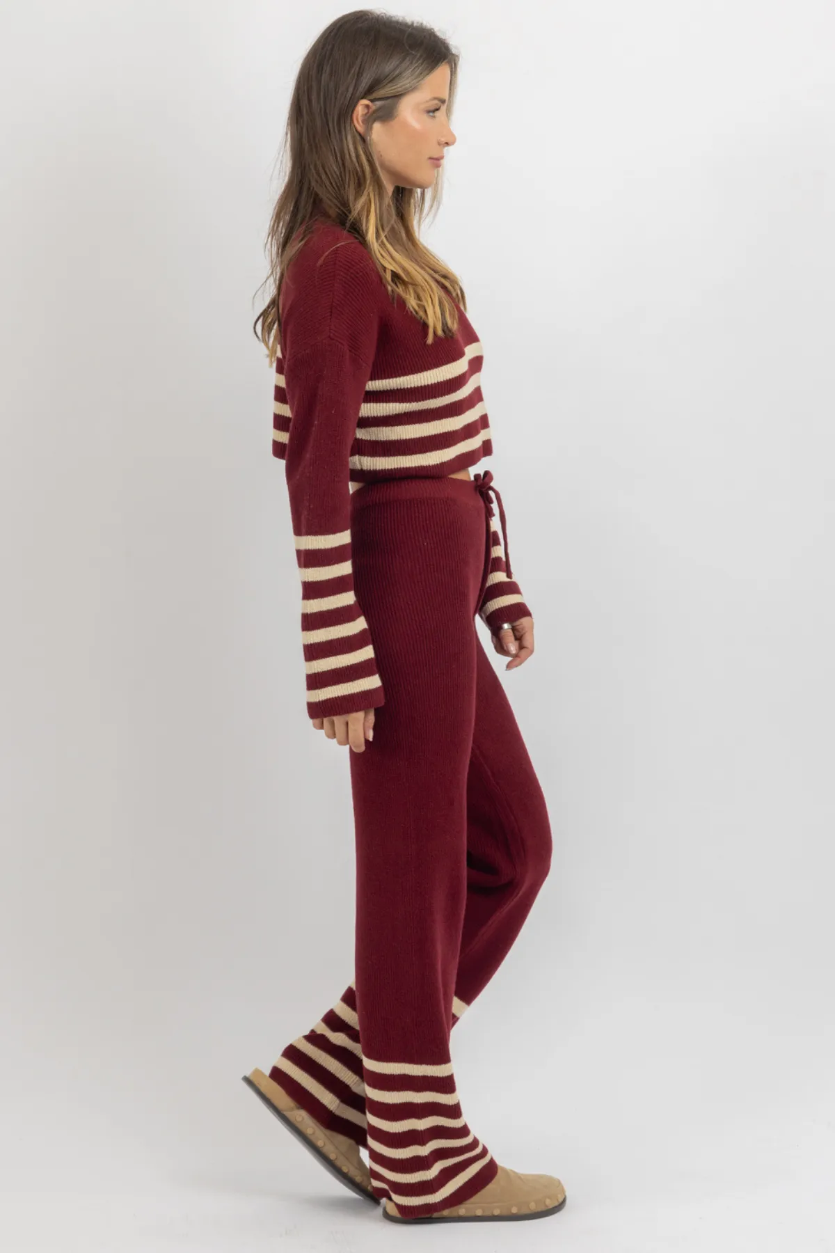 TEAGAN BURGUNDY PANT SET