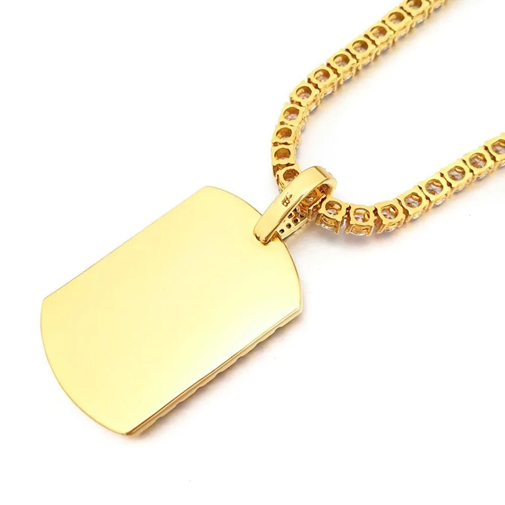 Tennis Dog Tag Hip Hop Bling Bling Pendant