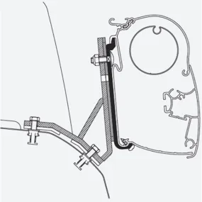 Thule Omnistor Ducato H1 Lift Roof | Iveco Awning Adapter Series 5 308960