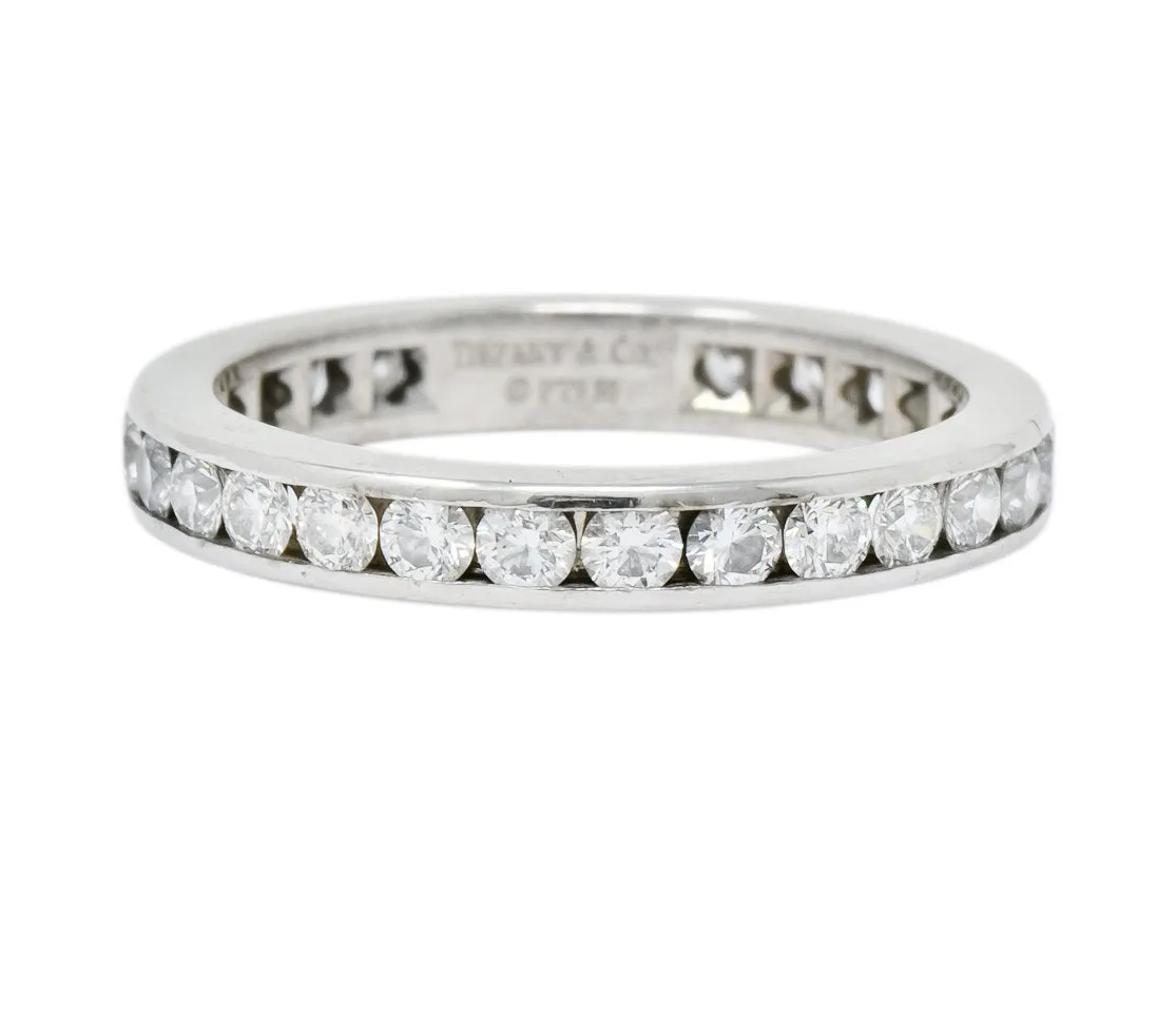 Tiffany & Co. 1.05 CTW Round Brilliant Cut Diamond Platinum Eternity Band Ring