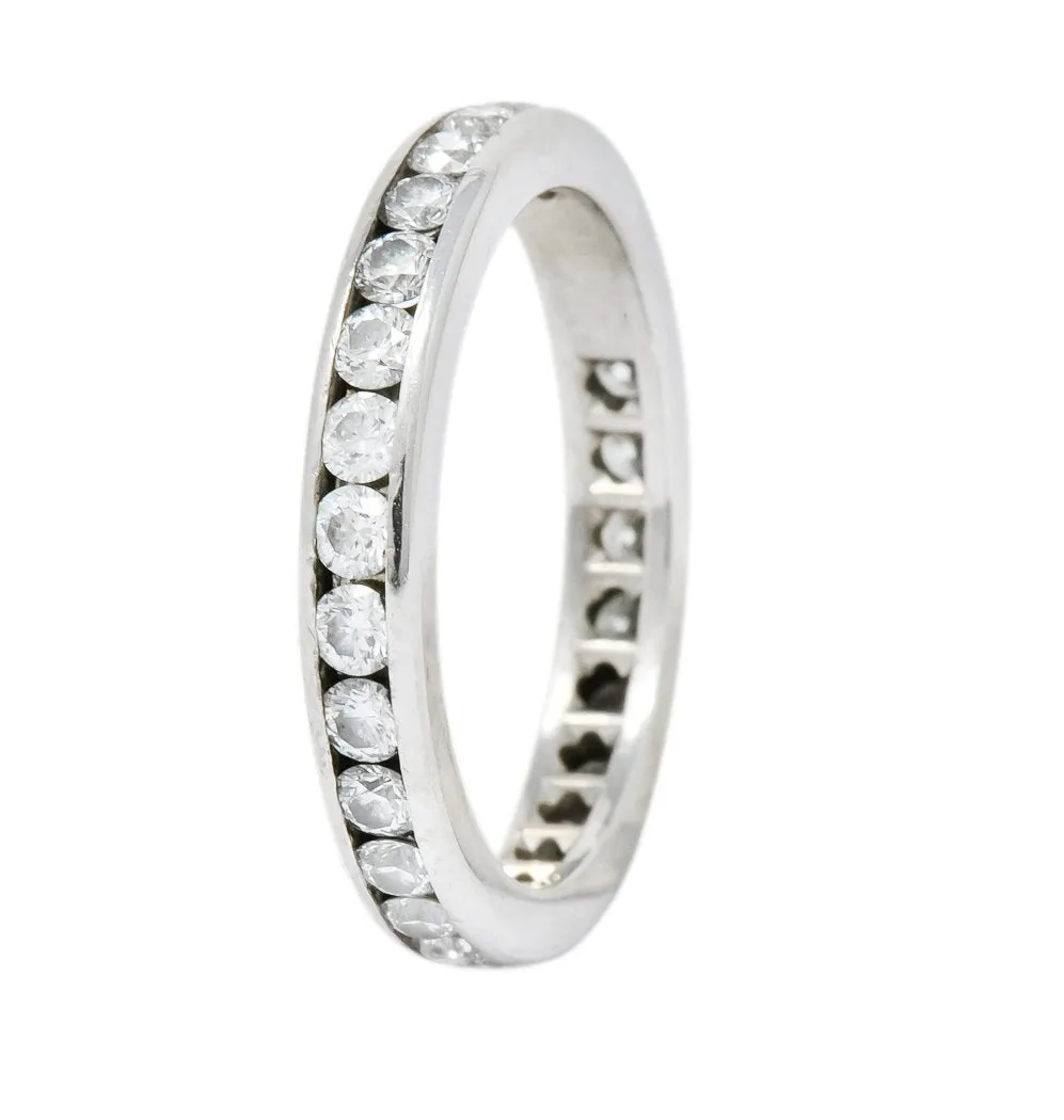 Tiffany & Co. 1.05 CTW Round Brilliant Cut Diamond Platinum Eternity Band Ring