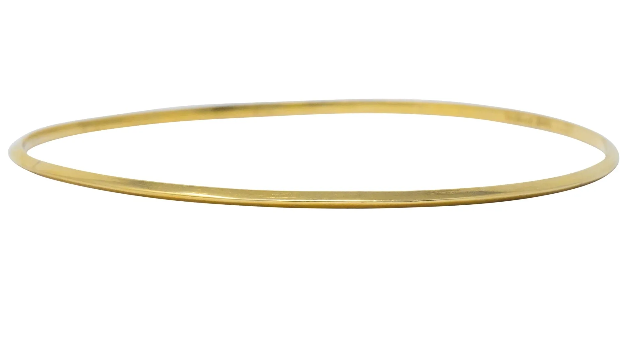 Tiffany & Co. Contemporary 14 Karat Gold Knife Edge Bangle Bracelet