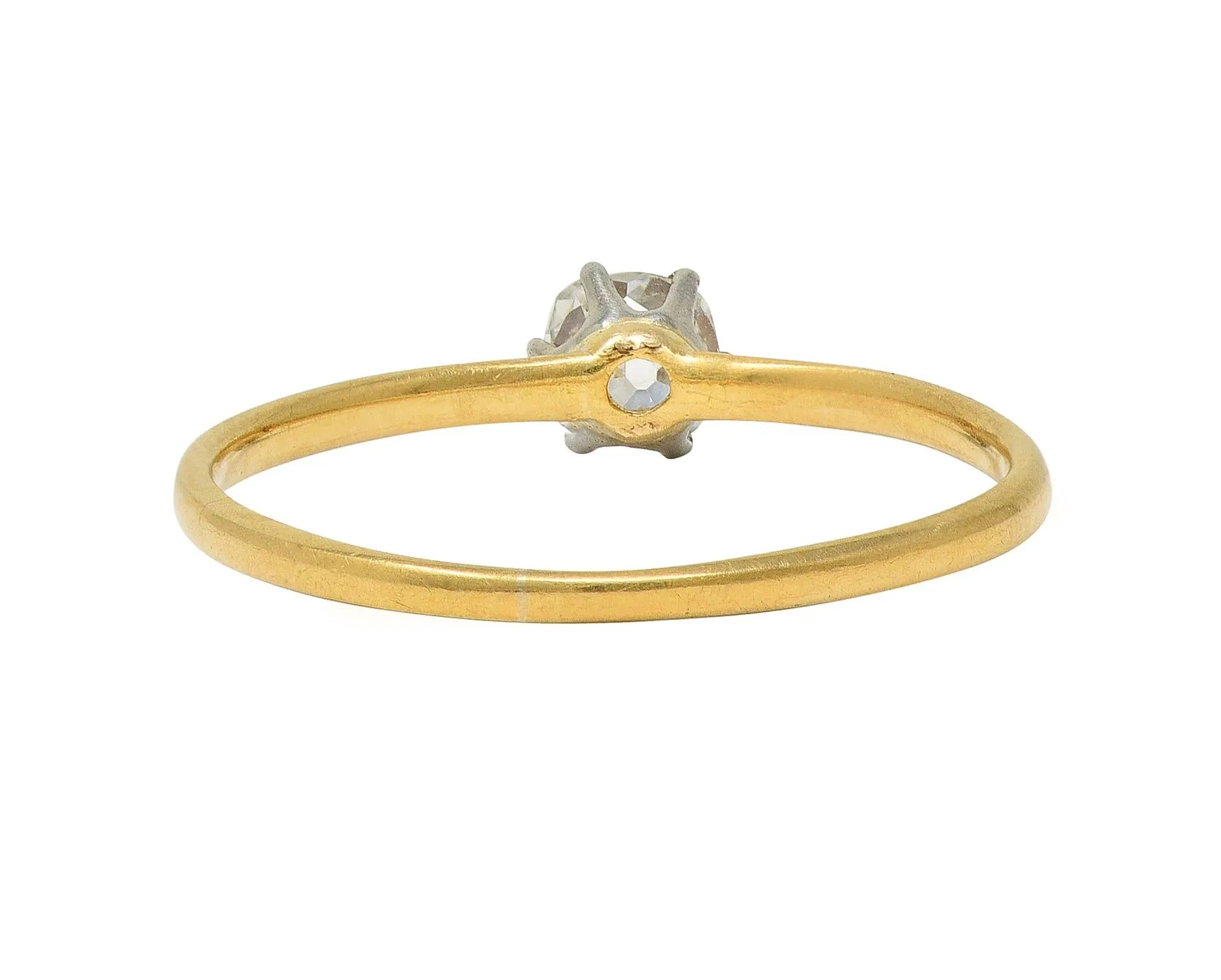 Tiffany & Co. Victorian 0.34 CTW Old Mine Diamond 18 Karat Two-Tone Gold Antique Engagement Ring