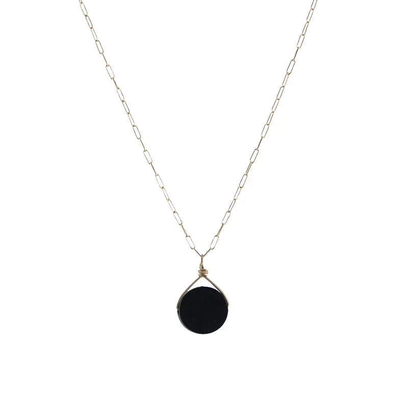 Tiger Ebony Disc Necklace