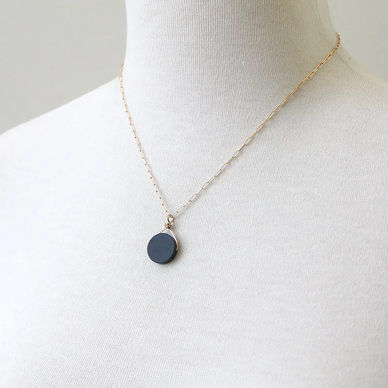 Tiger Ebony Disc Necklace